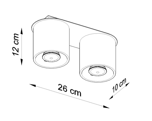 Downlight LAMPA sufitowa SL.0054 metalowa OPRAWA tuby czarne