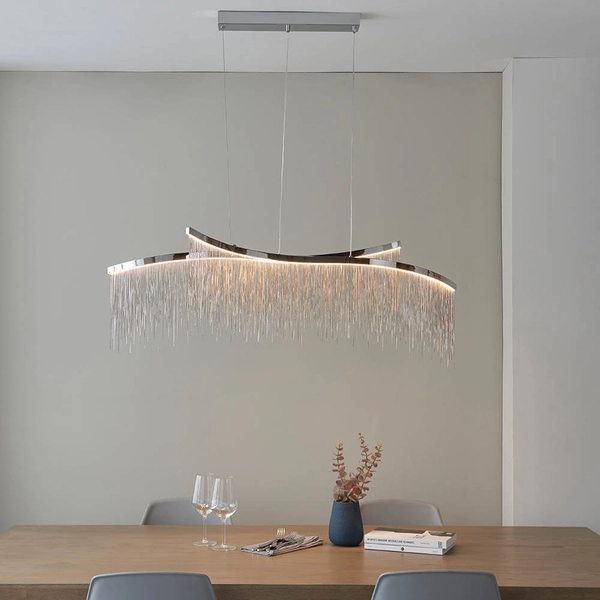 Wisząca lampa nad stół Orphelia 97219 Endon LED 31,2W 3000K wodospad chrom