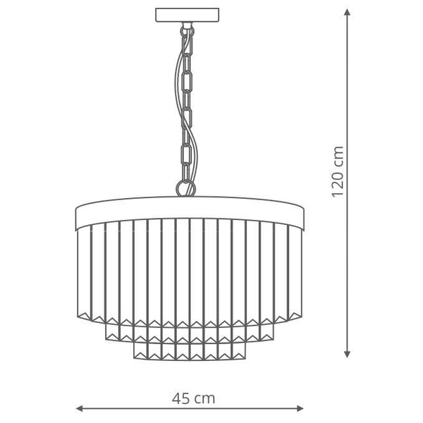 LAMPA wisząca VETRO LP-2910/5P Light prestige kryształowa OPRAWA zwis na łańcuchu crystal glamour chrom przezroczysty