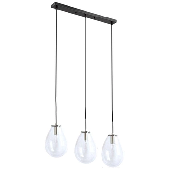 LAMPA wisząca FONDI LP-1214/3L Light Prestige szklana OPRAWA listwa zwis skandynawski czarny przezroczysty
