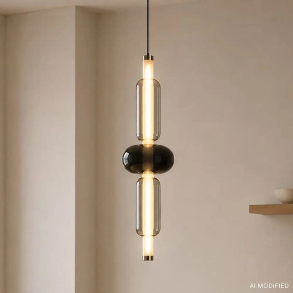 Wisząca lampa szklana KELLY złota przydymiona 31-54531 3xLED 8W 2700K na stół