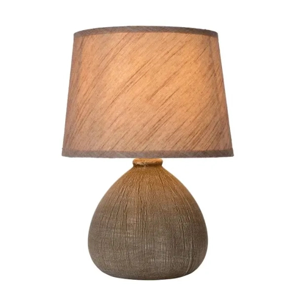 Skandynawska nocna lampka Ramzi 47506/81/43 tkanina ceramika brązowy