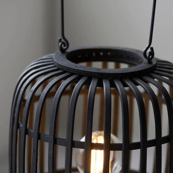 Bambusowa lampa nocna Mathias 101674 drewniany czarny