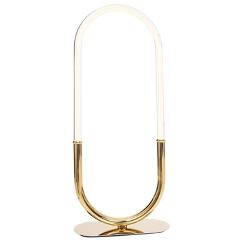 Biurkowa lampka industrialna OLIVIA T0045D Maxlight LED 15W 3000K elipsa złota biała