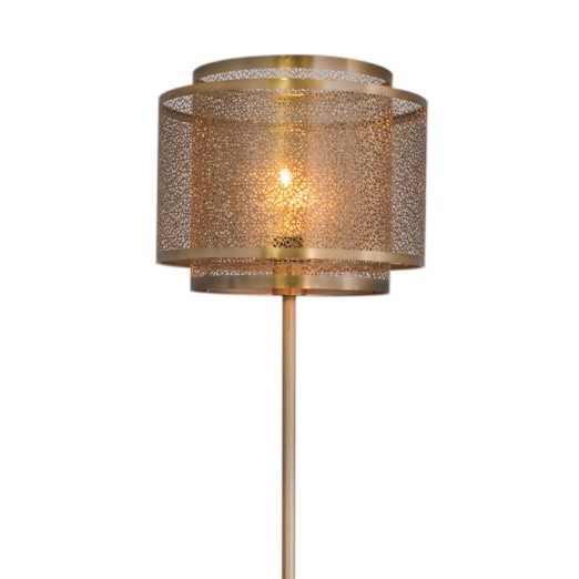 Stojąca lampa Hermine 4100180-6519 metalowa do salonu ażur mosiądz