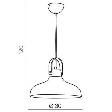 Kopułowa lampa zwieszana TESSIO AZ1289 Azzardo do salonu biały