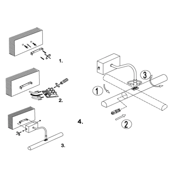 Czarna lampa ścienna Vinz kinkiet nad lustro do przedpokoju