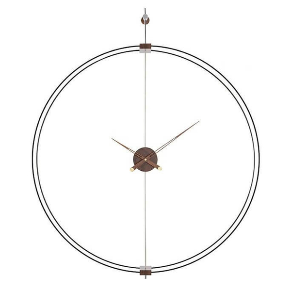 Ścienny zegar Doble Ring MSE1501100463 metalowy czarny brązowy