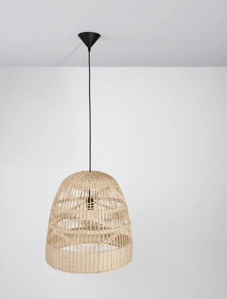 Lampa wisząca REYNOSA LE42947 do salonu ratan beżowa czarna