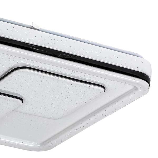 Kwadratowy plafon Hecate z efektem gwiazd LED 40W 4000K czarny biały