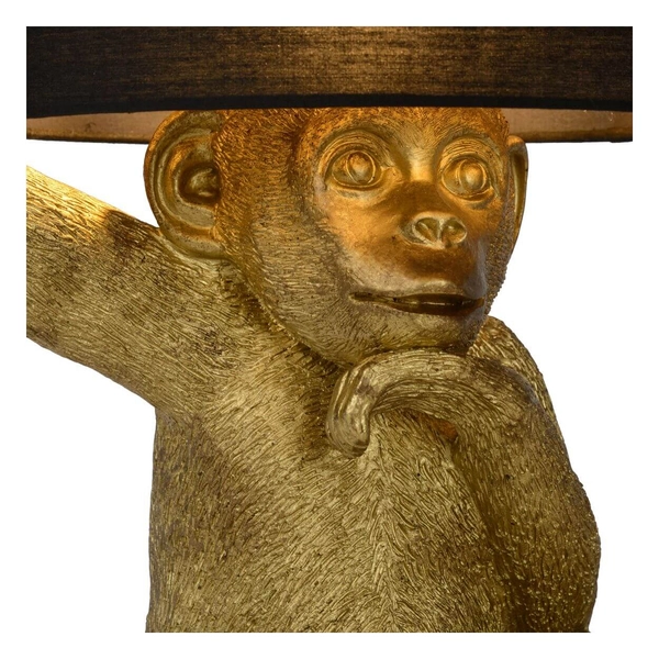 Dekoracyjna lampa stołowa Chimp 10502/81/30 Lucide małpka monkey czarna złota