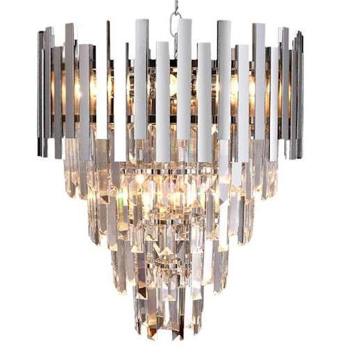 Wisząca LAMPA glamour ASPEN ML5997 Milagro kryształowa OPRAWA na łańcuchu ZWIS okrągły chrom