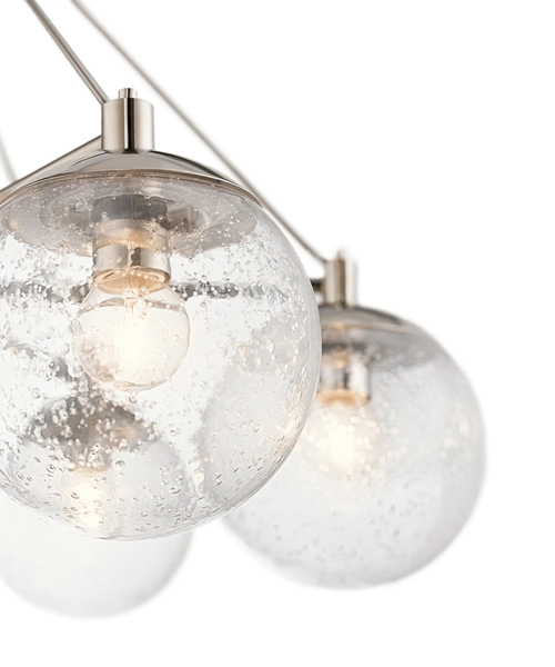 Zwisowa lampa nad stół QN-MARILYN6 kulista retro nikiel