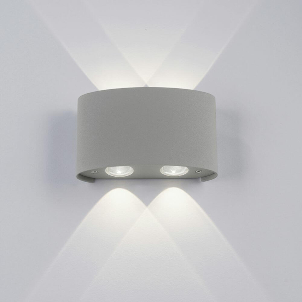 Srebrna lampa ogrodowa Carlo LED 3,2W 3000K zewnętrzny kinkiet