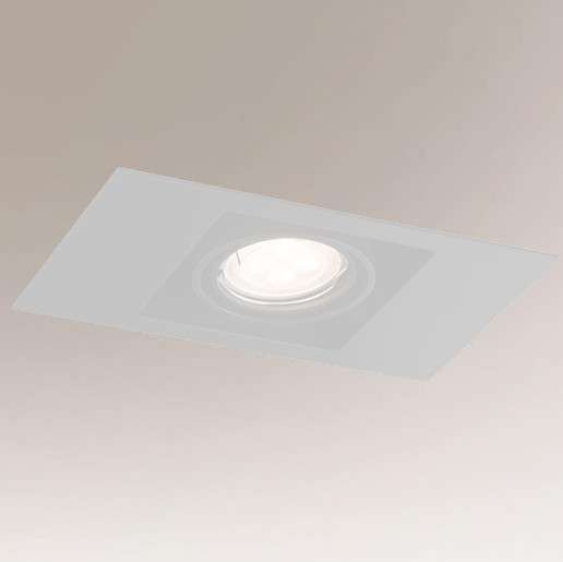 Spot LAMPA sufitowa EBINO 7315 Shilo podtynkowa OPRAWA wpust metalowy prostokątny biały