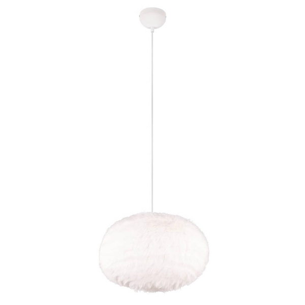 Lampa wisząca Furry R31581901 kulista pluszowa biały
