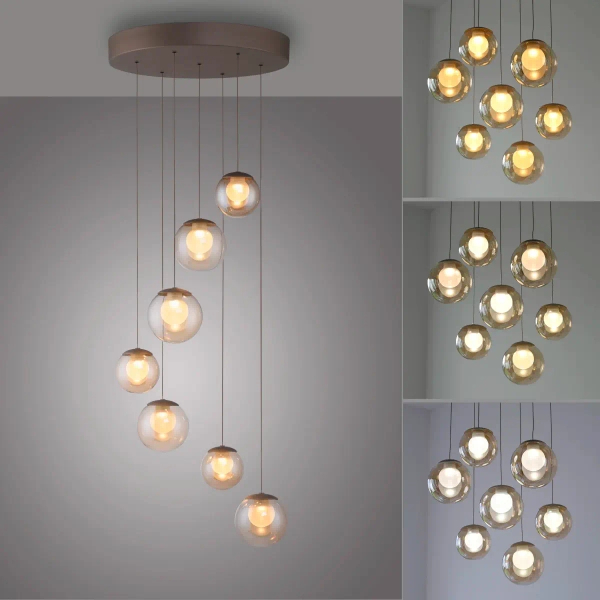 Lampa wisząca sterowana pilotem POPUP brązowa 2587-97 7x3W LED 2200-5000K z regulacją barwy