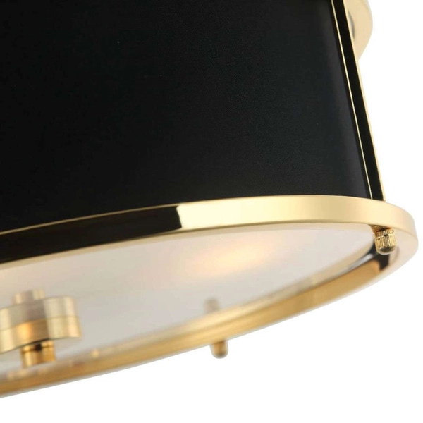 LAMPA okrągła Stanza Gold Nero S Orlicki Design wisząca OPRAWA abażurowa w stylu klasycznym czarna złota