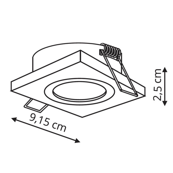 Wpuszczana LAMPA sufitowa METIS LP-2780/1RS BK Light Prestige kwadratowa OPRAWA metalowy WPUST regulowany czarny