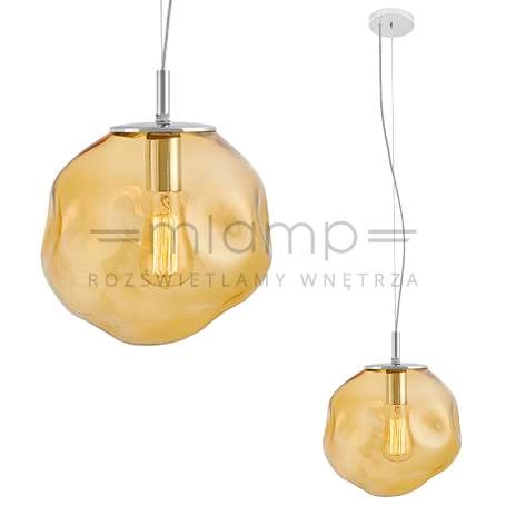 LAMPA wisząca AVIA M 10417115 Kaspa szklana OPRAWA zwis bursztynowy