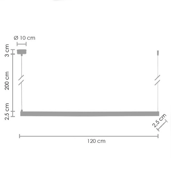Zwisająca lampa BEAM ST-8960-L120 black LED 13W 3000K nad wyspę czarna