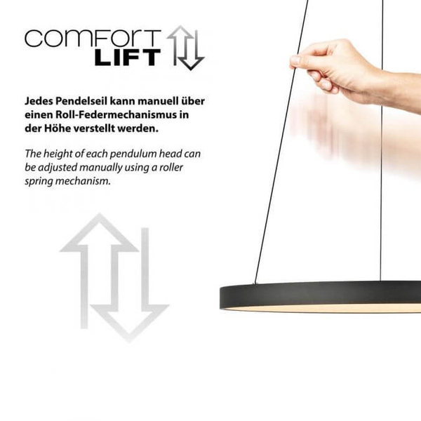Wisząca lampa Hoop 2851-18 LED 37W 3000K ściemnialna czarna