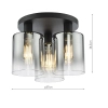 Industrialna sufitowa lampa Savannah SAV5322 szklane tubki czarne