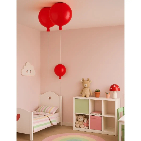 Wisząca dekoracyjna lampa Baloon LWBAL-C dziecięca czerwona