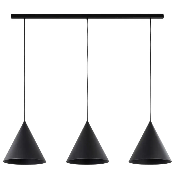 Lampa wisząca potrójna CONO 10060 do salonu trójkątna czarny