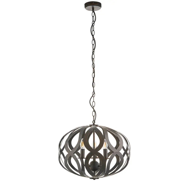Metalowa wisząca lampa Sirolo 81750 na łańcuchu antyczna brązowa