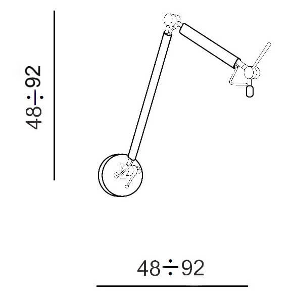 Ruchoma lampa ścienna Zyta AZ4190+AZ2600 czarna do jadalni industrial