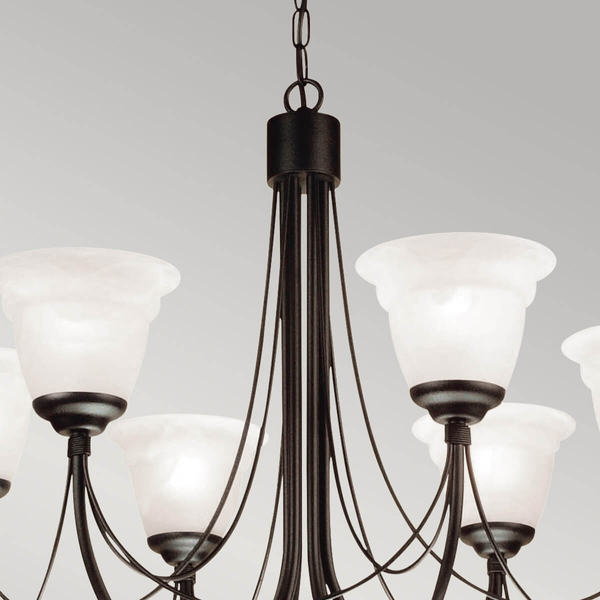 Lampa wisząca Carisbrooke CB6-BLACK Elstead do salonu biała czarna
