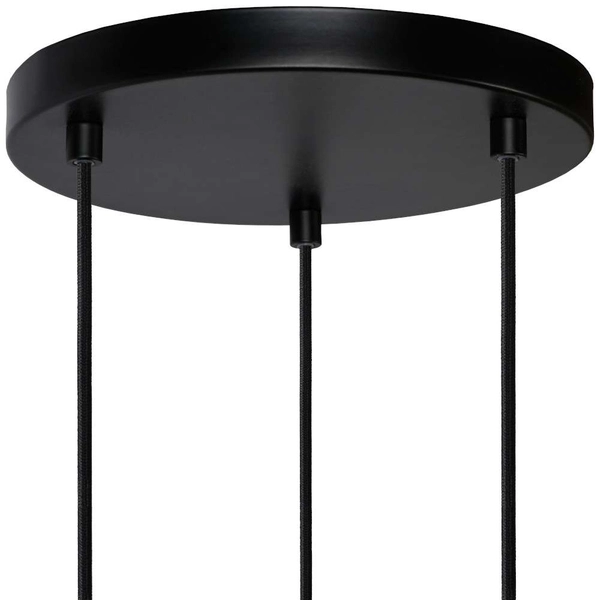 LAMPA wisząca BASKETT 45459/03/30 Lucide druciana OPRAWA metalowy zwis czarny drewno