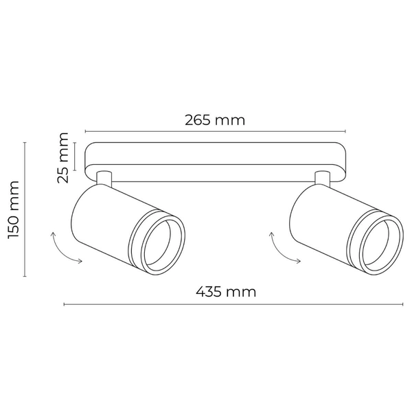Podwójna lampa nasufitowa Jet 6913 do salonu obrotowa rurki biała