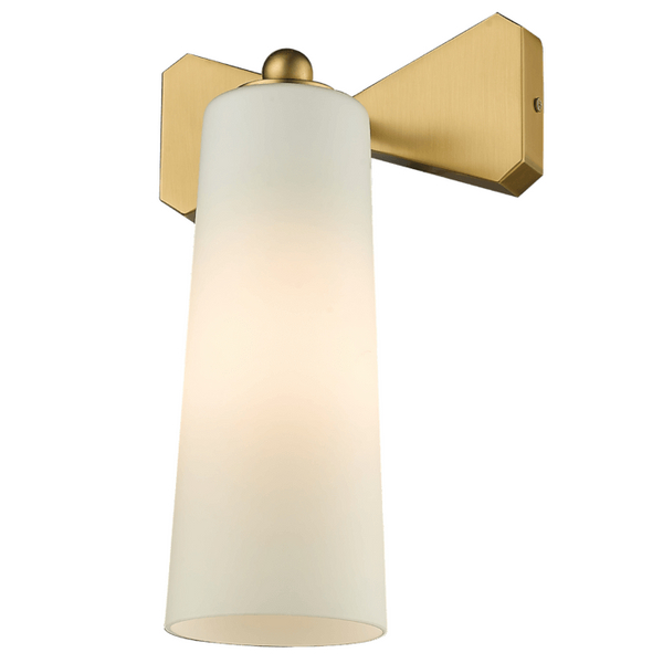 Kinkiet Bow W01176BR Cosmolight szklany do gabinetu biały mosiądz