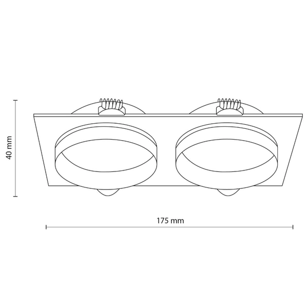 Wpustowa lampa podłużna Jet 6924 loft do salonu podwójna biała