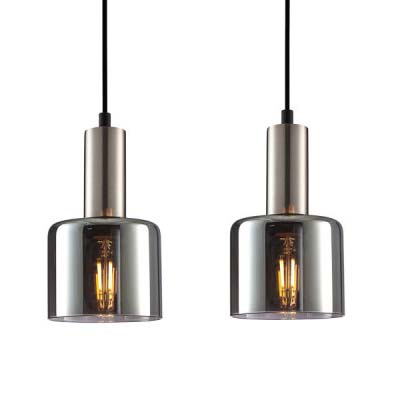 Przydymiona lampa wisząca Santia PND-65342-3-SC+SG 3-płomienna srebrna nowoczesna