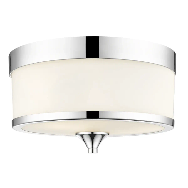 Okrągła lampa sufitowa FLEETWOOD C03286CH szklana srebrny biały