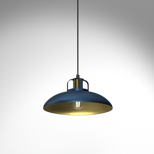 Wisząca lampa pokojowa Felix industrial niebieska złota