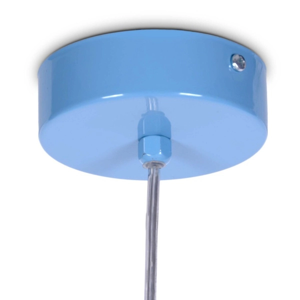 Druciana LAMPA wisząca KP-21 NIEBIESKI industrialny ZWIS druciany do salonu