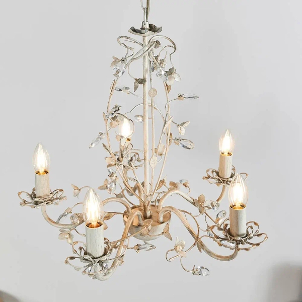 Lampa wisząca na łańcuchu Lullaby LULLABY-5CR złoty kremowy