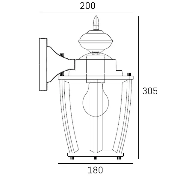 Industrialny kinkiet ścienny Nuuk W01661BZ Cosmolight IP23 szkło brązowy