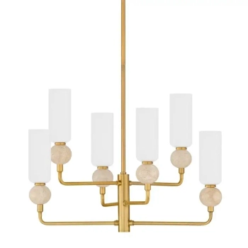 Żyrandol glamour do sypialni CORVIZO LE45276 szklany biały złoty