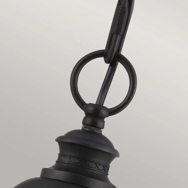 Zewnętrzna LAMPA wisząca English FE-EB8-L-BLK Elstead FEISS ogrodowa OPRAWA zwis retro na łańcuchu outdoor IP23 czarny przezroczysty