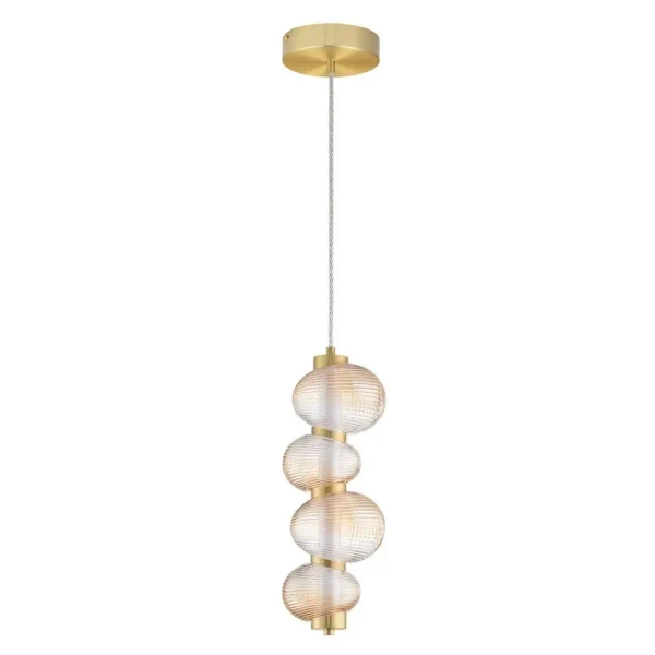 Szklana lampa wisząca TANVERA LE45204 LED 15W 3000K złota