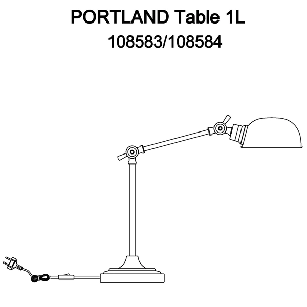 Lampka biurkowa stojąca Portland 108583 Markslojd regulowana chrom