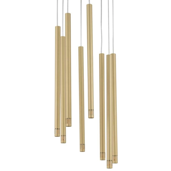 Wisząca LAMPA modernistyczna SOPEL LASER 33233 Sigma metalowa OPRAWA kaskada ZWIS tuby sople złote