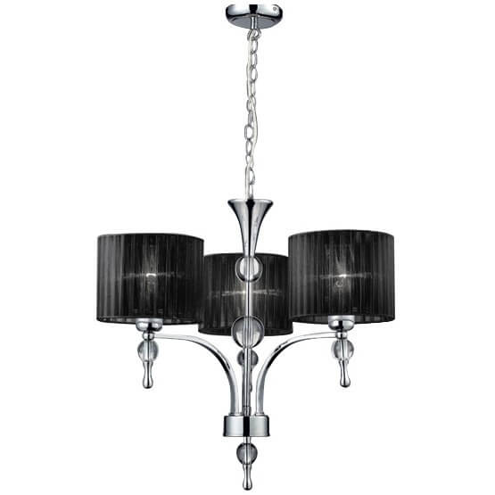 Stylowa lampa wisząca Impress nad łóżko czarna chrom