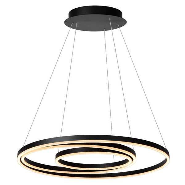 Wisząca lampa TRINITI 46402/99/30 Lucide LED 136W 3000K okrąg czarna