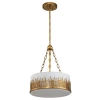 Jadalniana lampa wisząca Sawgrass QN-SAWGRASS-2P-DG-O okrągła biała złota